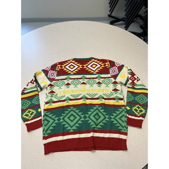 Yellowstone Dutton Ranch Logo Sweater Montana Country Aztec design size xl 284 - Picture 8 of 8